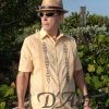 Men's Authentic Mexican Wedding Shirt Guayabera Embroidered Ecru D'Accord 2328