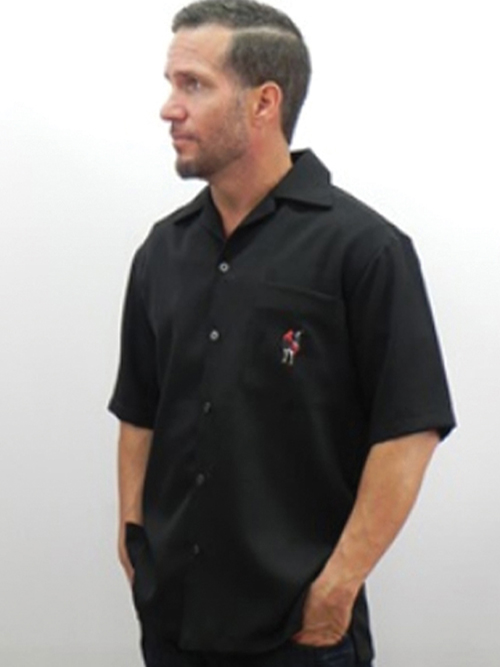 Rooster Call Sign Shirt Casual Shirt Black Embroidered 