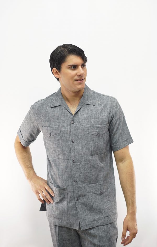 grey guayabera