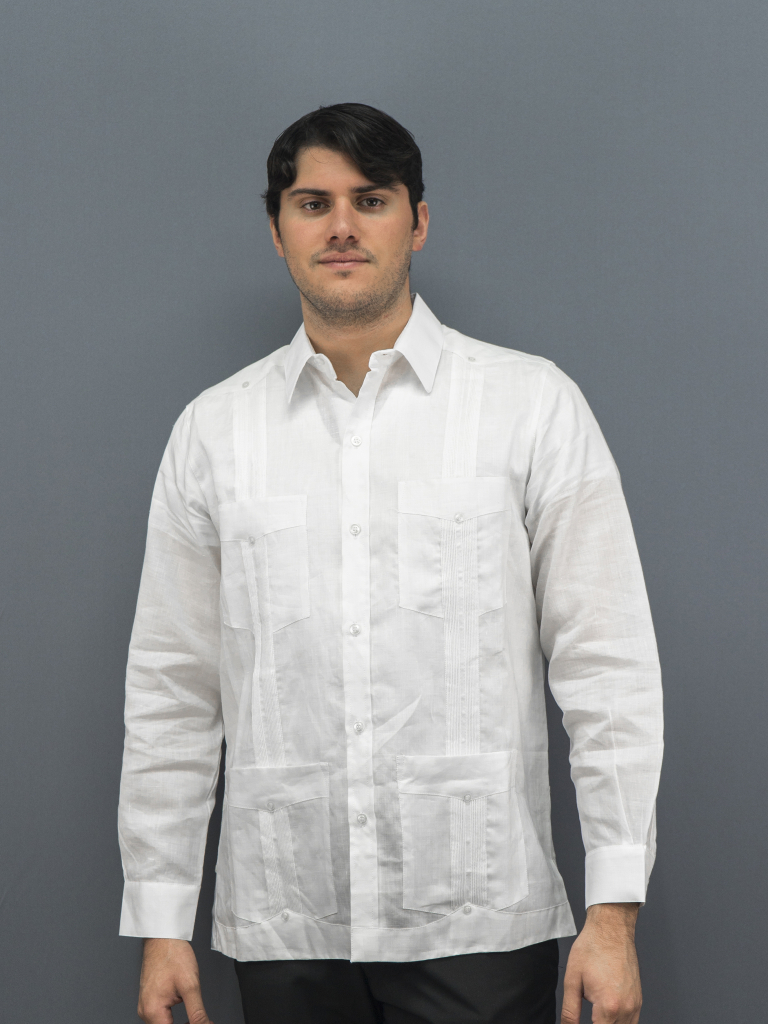 D'Accord Men's Guayaberas The Rancher White Cotton Guayabera 2509 ...