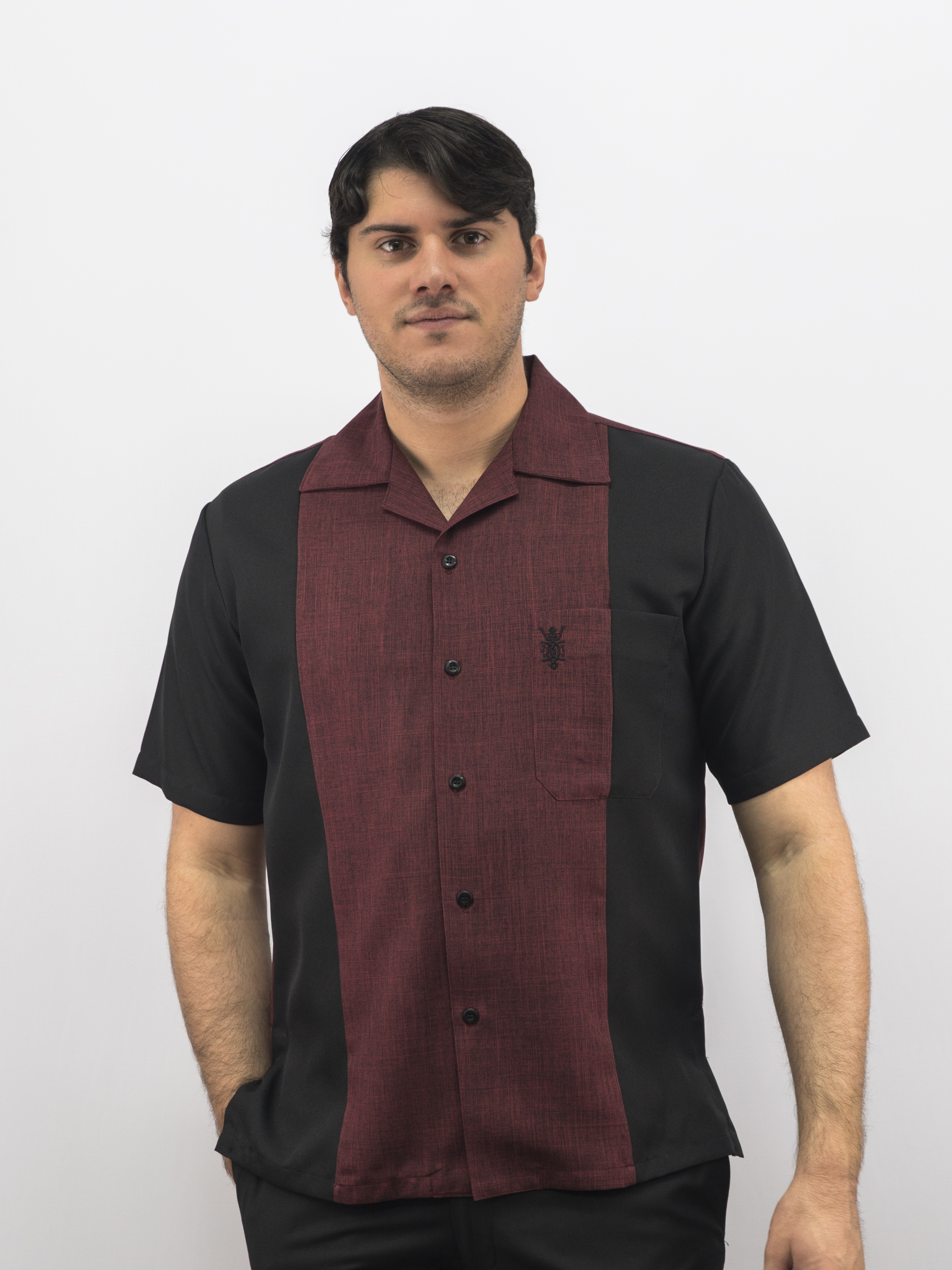 D'Accord Men's Casual Shirt 5032 Burgundy/ Black Made in USA ...
