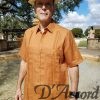 Cuban Guayabera Shirt 100% Linen Rust D'Accord 2318
