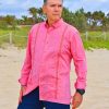 D'Accrd Coral embroidered guayabera