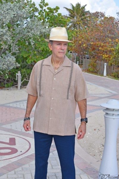 Cuban collar retro bowling shirt