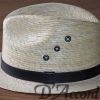 Men's Authentic Natural Light Palm Leaf Hat with eyelets D'Accord 1001