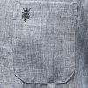 Men's Banded Bottom Retro Shirt Gray Micro Fiber D'Accord 6441