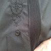 Men's Mexican Embroidered Wedding Shirt Charcoal 100% Micro Fiber D'Accord 2327