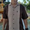 Cuban Camp Collar Two Tone Retro Bowling Shirt Linen Look D'Accord 5032