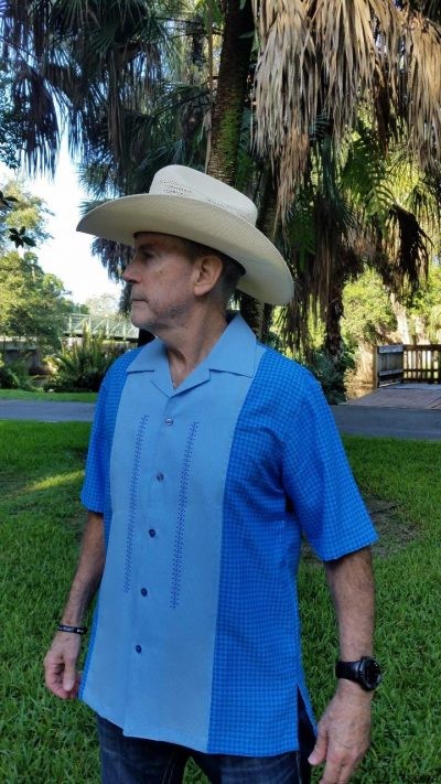 Men's Cuban Collar Casual Tropical Print Shirt Gray D'Accord 5035