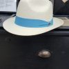 Men's Authentic Panama Hat Fedora Blue Band D'Accord 1003