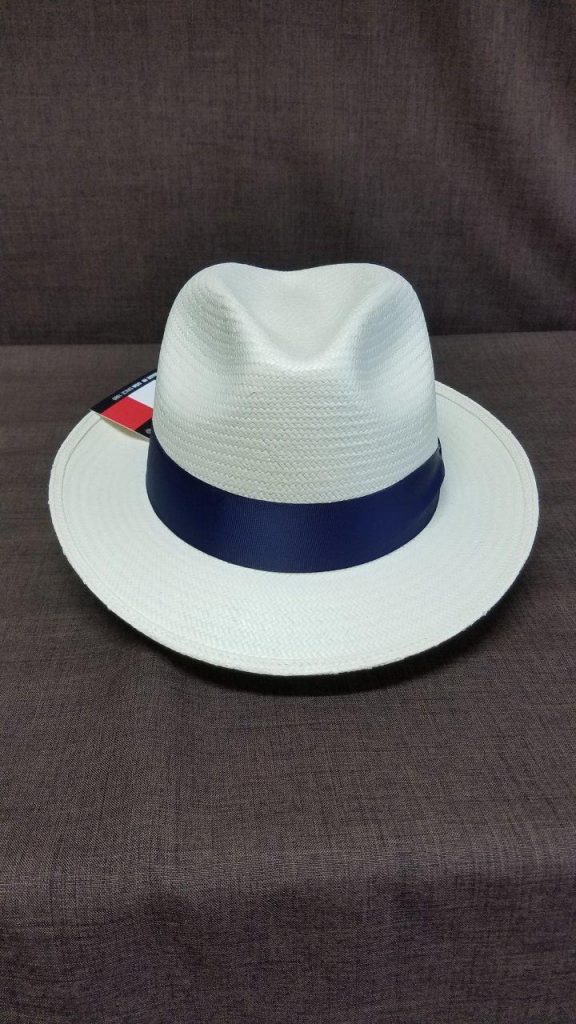 Men's Authentic Cuban Fedora Panama Hat Navy Blue Band D'Accord 1005