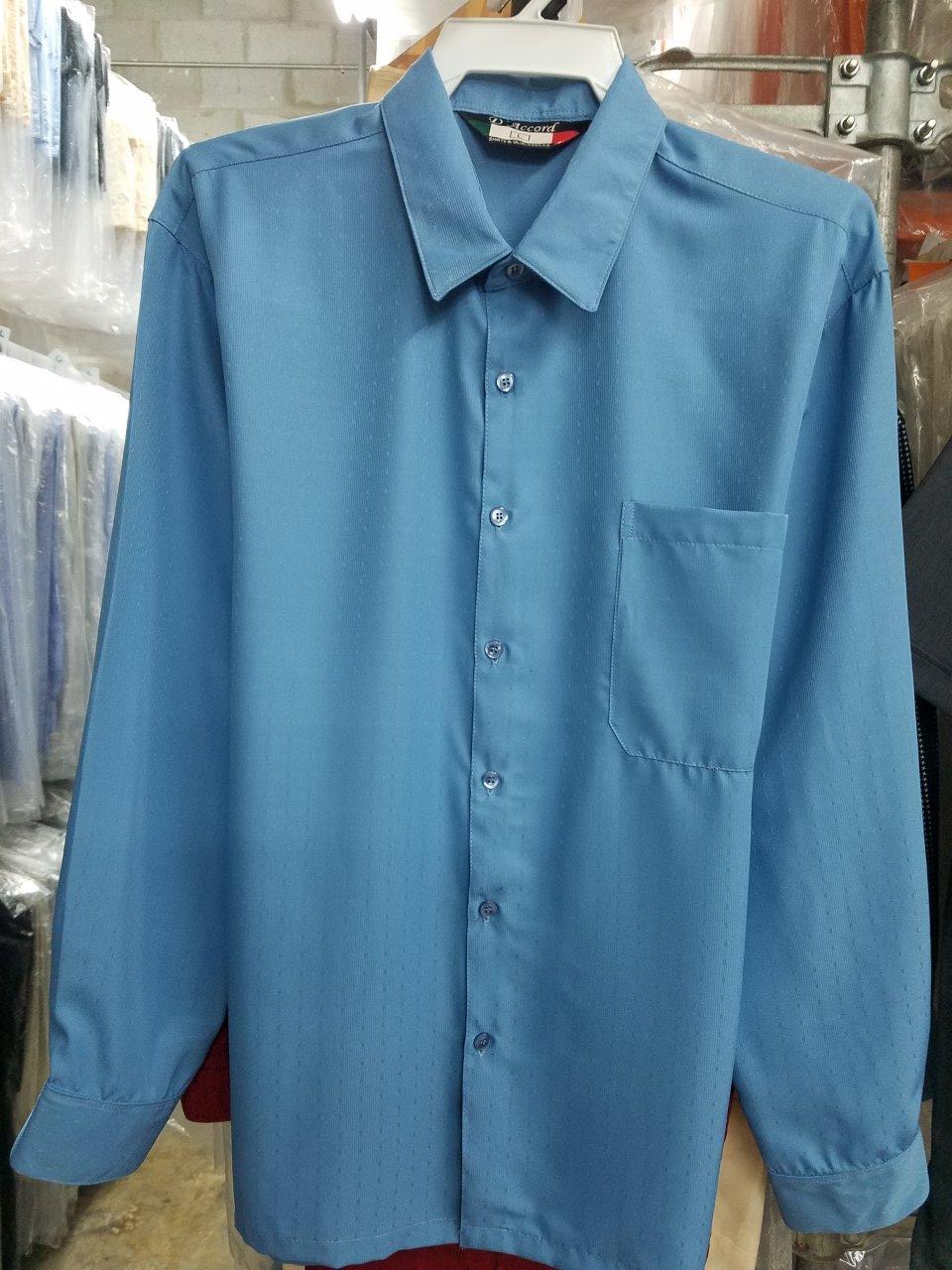 Cuban Shirt Long Sleeve Blue Dress 