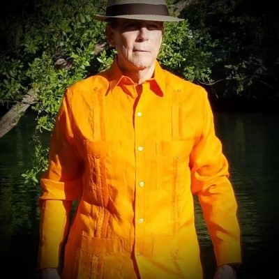 Men's Authentic Cuban Guayabera Shirt Tangerine 100% Linen D'Accord 2264