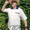 Men's Cuban Collar Retro Guayabera Shirt Stripe Pockets Trim D'Accord 5957