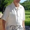 Men's Cuban Collar Retro Guayabera Shirt IVORY Two Pockets D'Accord 5556