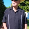 Men's American Guayabera Black Made in USA D'Accord 2331