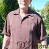 Men's American Guayabera Brown/Tan Embroidery Made in USA D'Accord 2331