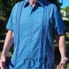 Men's Artisan Mexican Embroidered Wedding Shirt Cigar /Pen Pocket D'Accord 5977