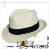 Men's Authentic Panama Hat Fedora Natural Navy Band D'Accord 1001