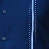 Mens Casual Shirt Navy White Insert White Saddle Stitching Micro Fiber D'Accord 5012