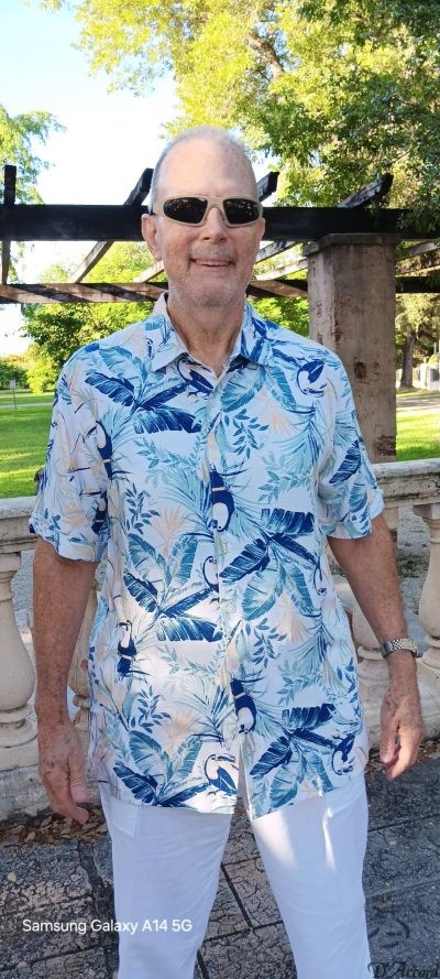 Mens Casual Shirt Bird of Paradise Print Micro Fiber D'Accord 5962