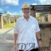 Men's Dual Embroidery Retro Cuban Collar Casual Shirt WHITE D'Accord 5960 NEW !