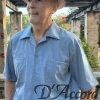 Men's Dual Embroidery Retro Cuban Collar Casual Shirt Blue Gray D'Accord 5961 NEW !