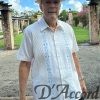 Men's Dual Embroidery Guayabera Style Shirt Ivory D'Accord 5480 NEW !