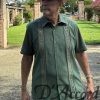 Men's Dual Embroidery Guayabera Style Sage Ivory D'Accord 5527 NEW !