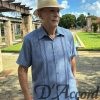Men's Dual Embroidery Guayabera Style Shirt Denim Blue D'Accord 5959 NEW !